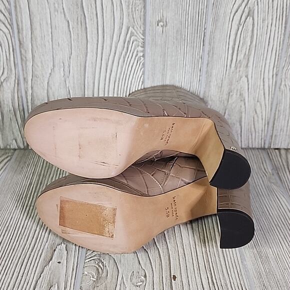 Kate Spade Barrett Croc Embossed Leather Platform Ankle Boots Womens 5.5 NEW - Picture 7 of 16